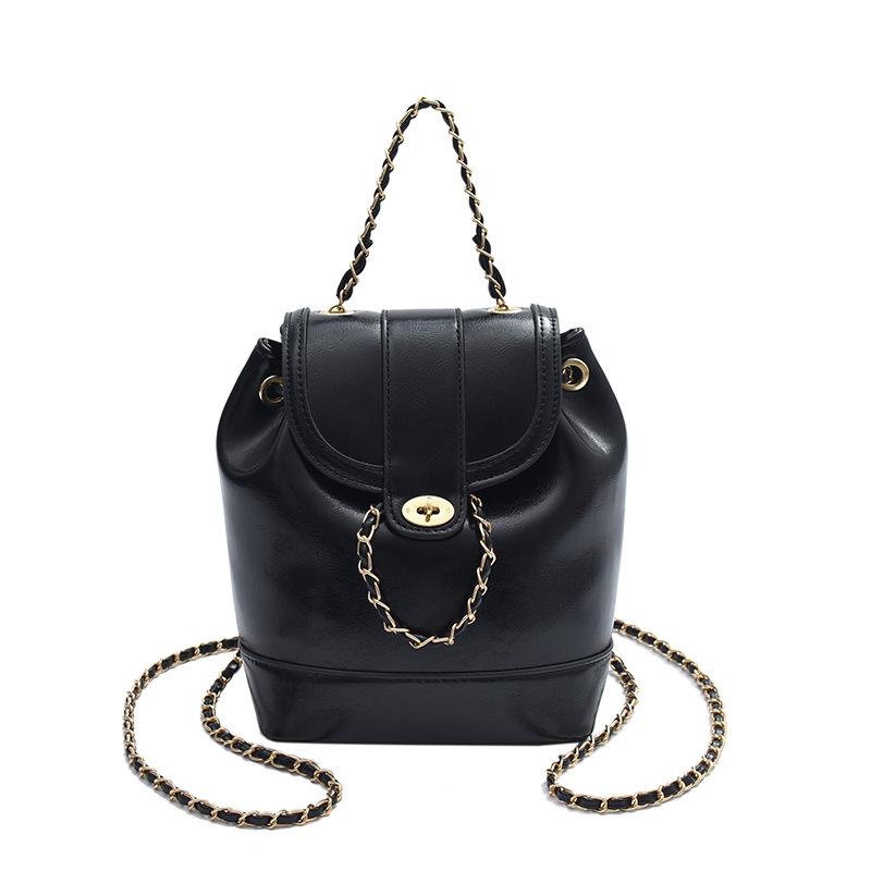 Premium Backpack Bag Women's Versatile Niche Chain Backpack Simple Texture Commuter Travel Mini Schoolbag