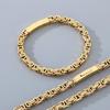 Bracciale Bizantino Personalizzato, Acciaio al Titanio Placcato Sottovuoto Catena Imperatore Fibbia Magnetica Set Collana da Uomo