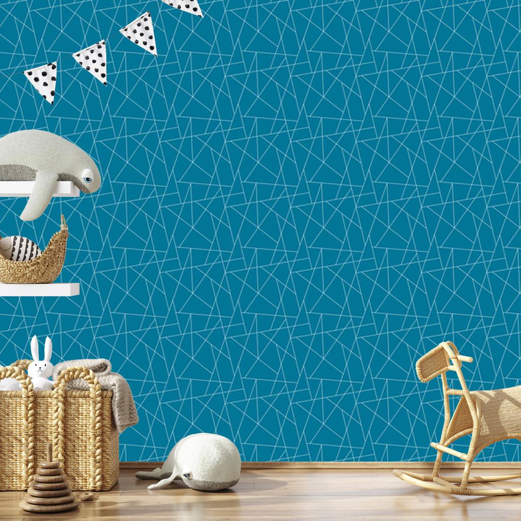 Wallpaper Geometric pattern turquoise, bottom turquoise 50x1000