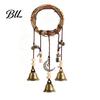 Vintage Metal Bells for Porch 2PCS Witch Door Knob, Hanging Bell Wind Chime with Moon Nature Inspired Rattan Pendant Star Charms, Handmade Decorative