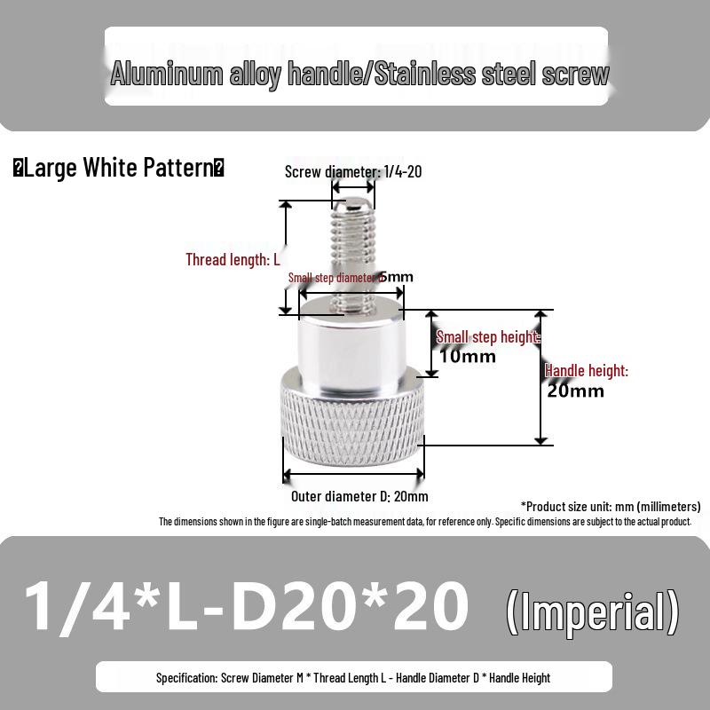 Imperial Stainless Steel Camera Mount Locking Bolt with Aluminum Alloy Handle