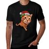 Cute Christmas Cat Tshirt Street Art Print Tee Shirt
