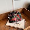 Single Shoulder Bag for Women Large Flower Fashion Large Capacity Chain Crossbody Bag Handheld Bucket Bag