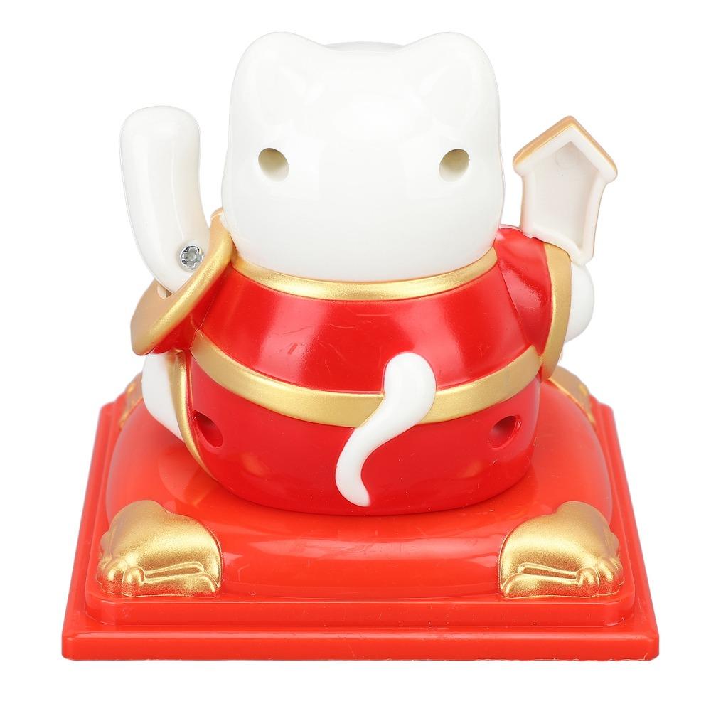 Red & Blue Mini Desktop Fortune Cat 3.19x3.86in Car Dashboard Cat Ornament  Car Interior Decor