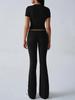 European & American Women's Slim Fit Short Sleeve Long Pants Suit - Spring/Summer 2025 Collection, Casual Solid Color.