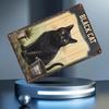 Vintage Black Cat Metal Wall Sign Retro Home Decor Iron Tin Art