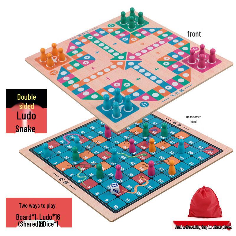Kids Double-Sided Ludo & Snakes and Ladders Board Game