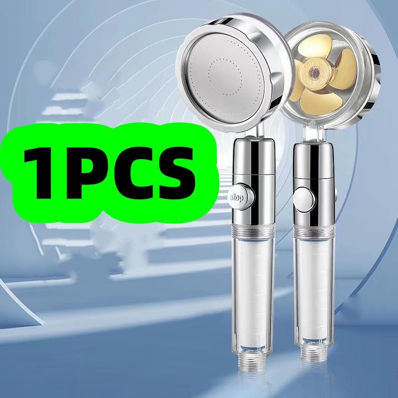 1/2 Piece Set of Turbo Gold Showerheads, Practical Bathroom Essentials, Slim Waist Design, High-Pressure Showerhead, Rain Shower, High-Pressure S