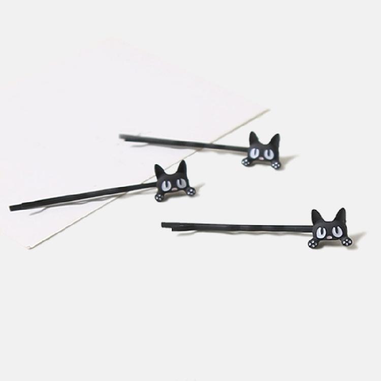 Simple Black Cats Hair Clip for Women Girl Lovely Cats Hairpin Hair Styling Barrettes for Various Hair Type and Occasion