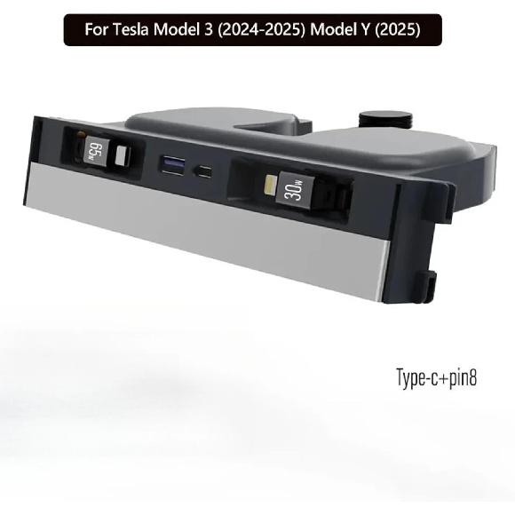 Phone Charger Fast Charging Docking Station For Tesla Model Y Juniper 2026 Model 3 Highland Retractable Center Console USB Hub