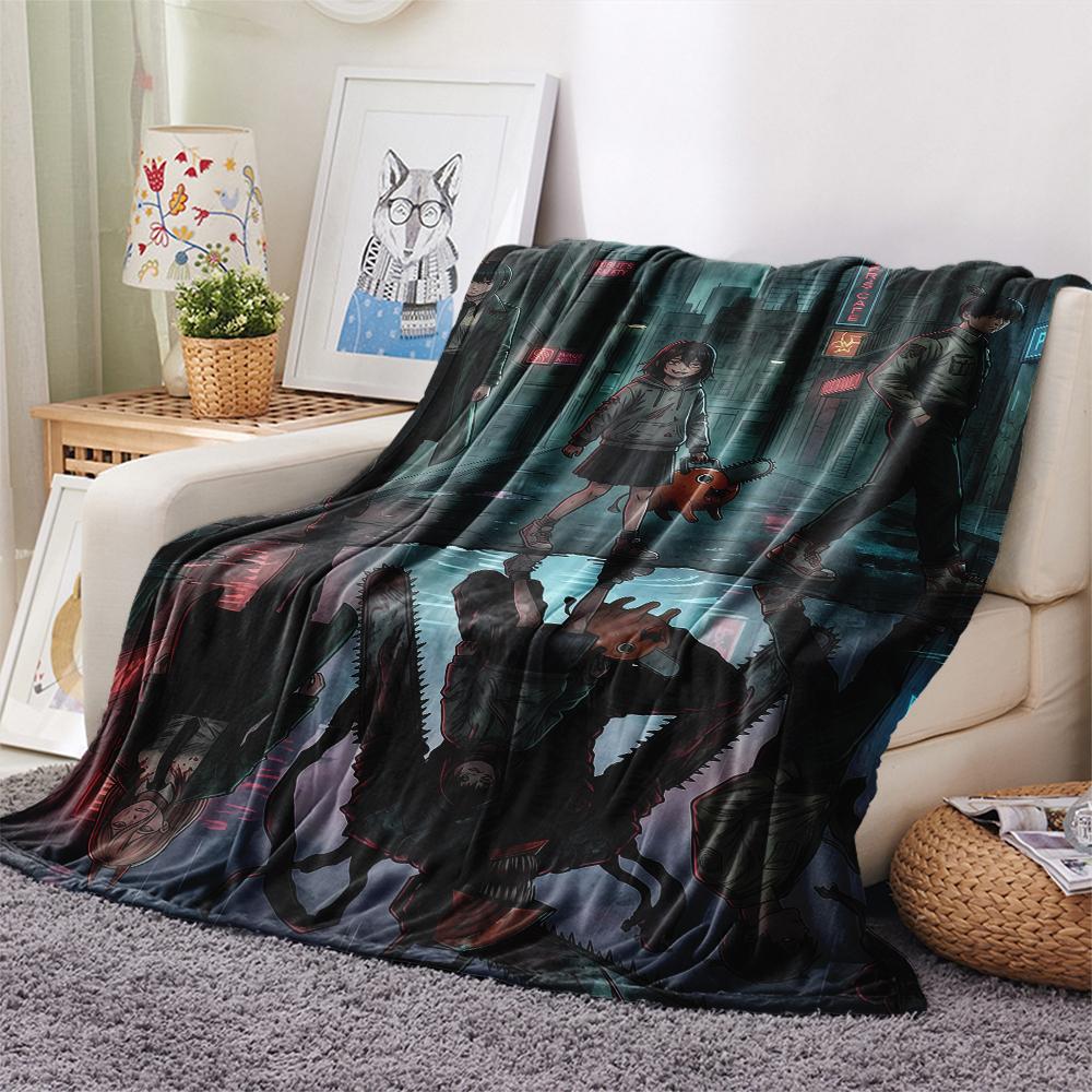Chainsaw Man posterPrint Flannel Blanket, High quality Comfortable for All Seasons, Home Decor, Warmth and Comfort