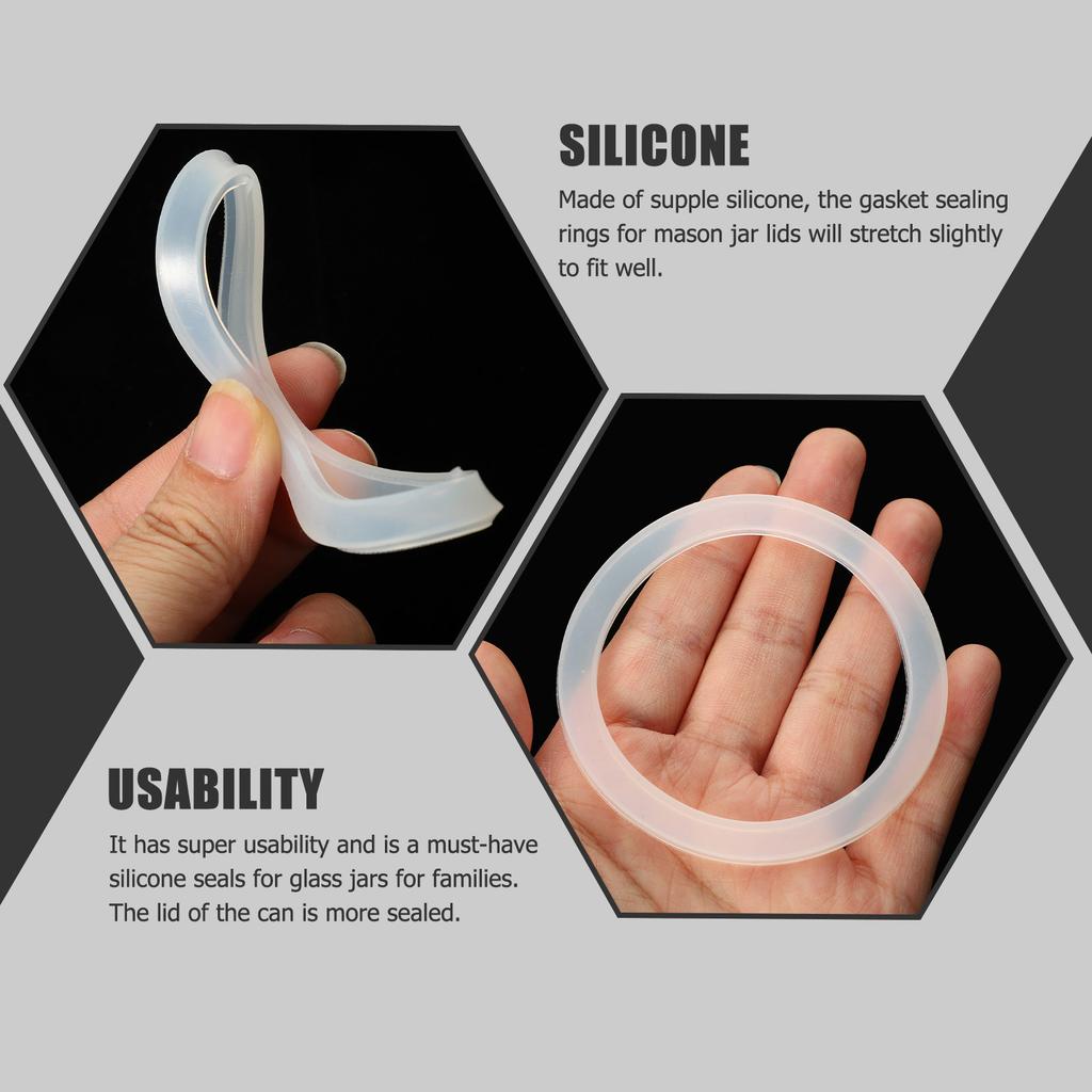 20Pcs Sealing Rings Silicone Gaskets for Jar Lids Mason Jars Leakproof Airtight Replacement Rings for Jars Canning Wide Mouth