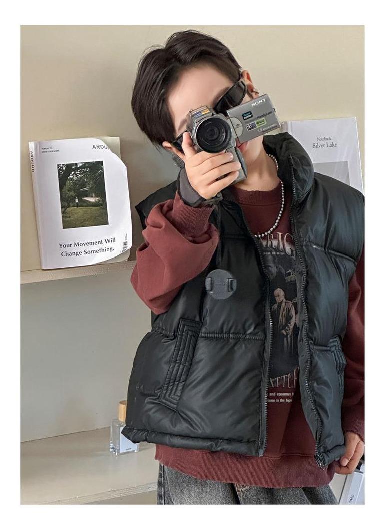 Kinder Wasserdichte Warme Weste: Herbst/Winter Dickes Lammfell Ärmellose Jacke mit Stehkragen für Jungen und Mädchen.
