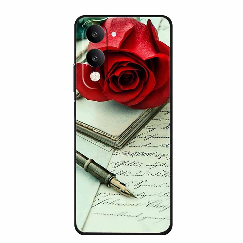 Phone Case For Vivo T4 Lite 5G Soft Silicone Cover Black TPU Cases For Vivo T 4Lite T 4 Lite Funda Back Protective Para Bumper
