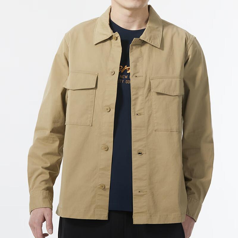 Timberland Solid Color Outdoor Sports Casual Loose Square Collar Long Sleeve Shirt Men shirts Khaki A28QG-918