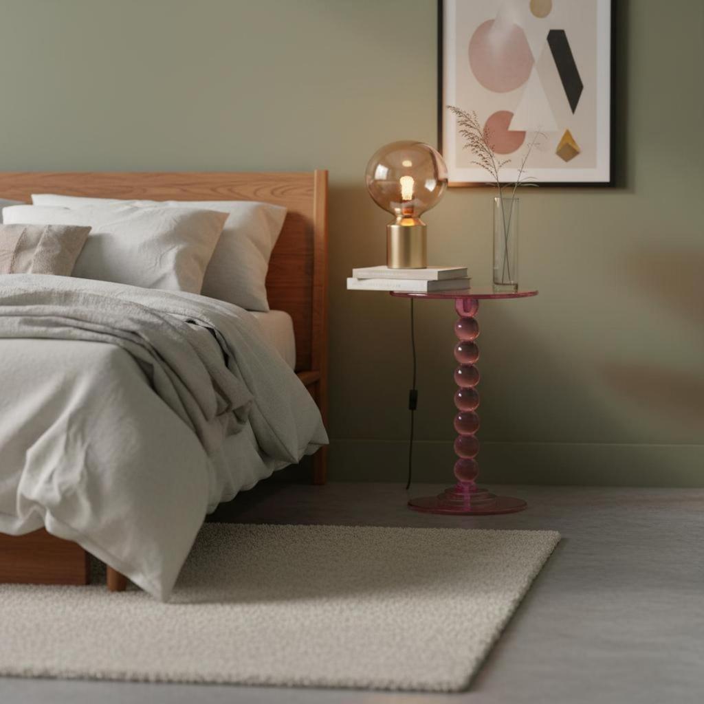 Contemporary Circular Side Table Nordic Style Round End Space-Saving House