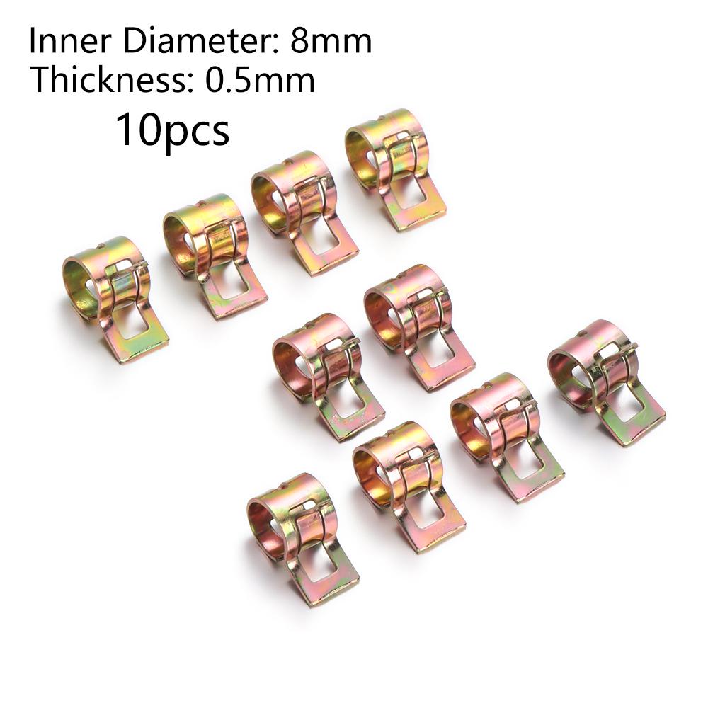 10Pcs Hot Galvanized 5-16mm Tube Clamp Fastener Fuel Oil Line Water Hose Pipe Spring Clips