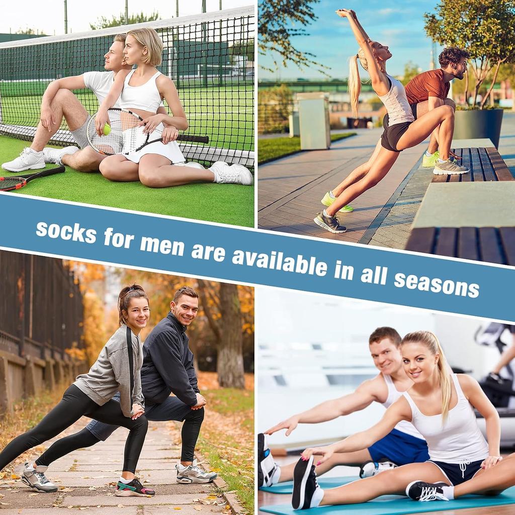 10 Pairs Mens Ankle Socks, Men 10 Pack Low Cut Comfort Cushioned Casual Socks, Breathable Soft Elastic No Show Short Socks, Lightweight Sports Socks