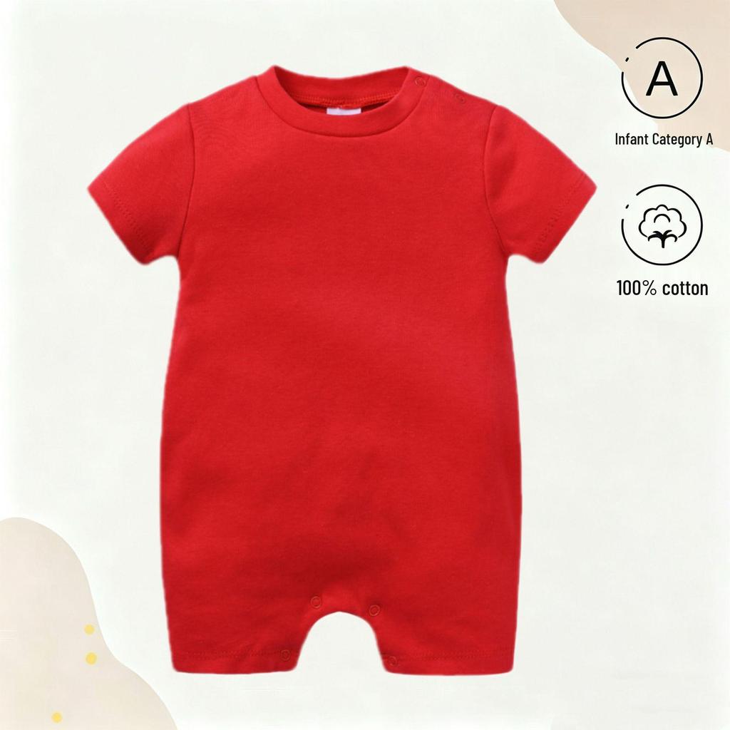 A-class Pure Cotton Newborn Short Sleeve Romper - Summer Thin Style Pajamas
