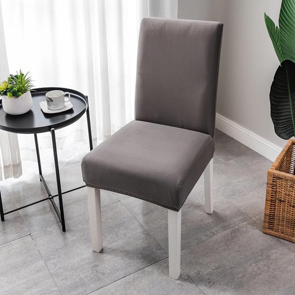 High Back Stretch Elastic Solid Color Chair Cover Full Coverage Thickened for European American Style