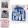 Simple Color Blocked Letter Heart Pattern Women Casual Warm Knitted Hat For Autumn Casual Wear