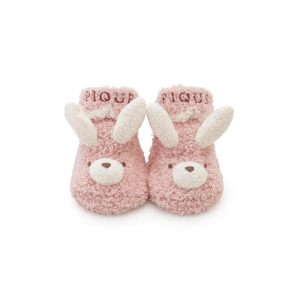 gelato pique BABY Moco Rabbit Socks PBGS264542 Unisex Baby Pink Cute Fluffy Infant Socks with Anti-Slip Grip 7-9cm