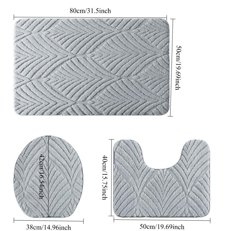 Household 3D Jacquard Plush Toilet Floor Mats Water Absorbing Non Slip Floor Mat At The Entrance of The Bathroom Toilet Carpet Comfortable Door Mat