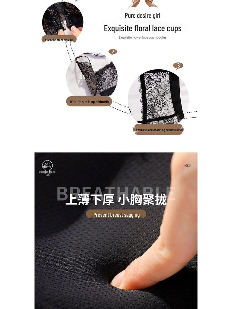 2025 Krajková Bez zad Odnímatelná Ramínka Zapínání Vpředu Bezešvá Push-Up Podprsenka pro Ženy