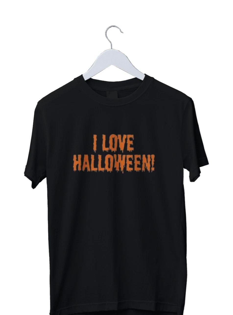 Unisex Adult Casual Graphic I Love Halloween Graphic Print T-Shirt ... XXL