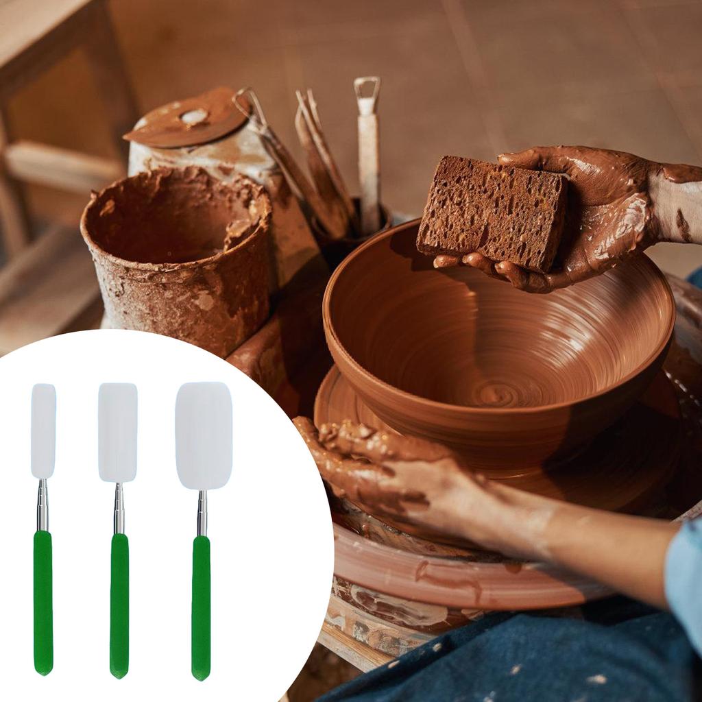 3Pcs Telescoping Sponge Stick Pottery Clay Sponge Tool Easy to Remove Excess Water from Tall or Narrow Pottery Clay