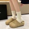 Retro woven Boken half slippers 2025 early autumn new lace thick bottom lazy feeling increased lazy bag head drag