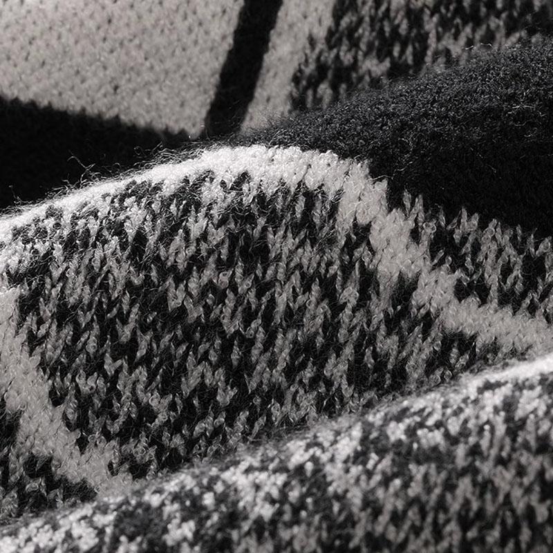 Осень-зима вязаный свитер в стиле Харадзюку Ретро Винтаж уличная одежда пуловер серые — фото 5