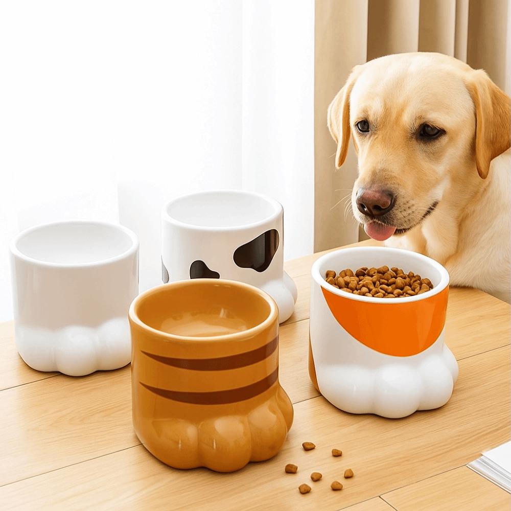 Slanted Mouth Pet Food Bowl Large Capacity High Foot Bowl Ceramic Cat Bowl  For Dogs and Cats