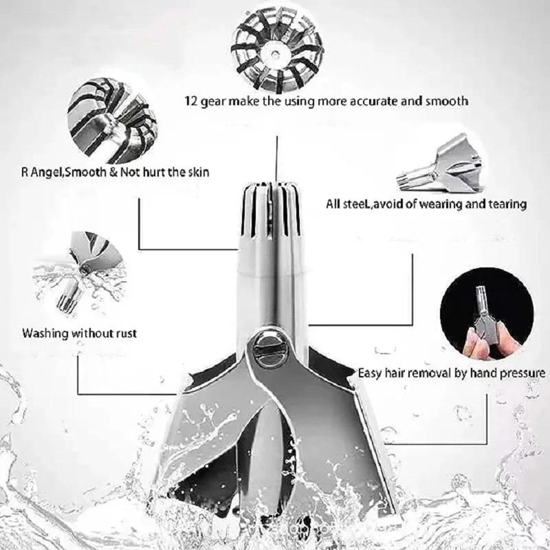 1 set Nose Hair Trimmer for Men Stainless Steel Manual Shaver Suitable For Nose Hair Razor Washable Portable Nose Hair Trimmer