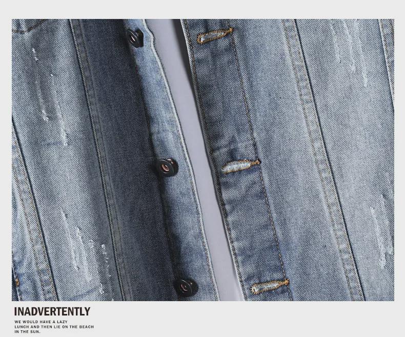 Men's Fashion Loose Fit Denim Jacket - 2023 Spring/Autumn Collection, Large Size, High Quality