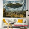 Floating Temple Scenery Digital Printing Polyester Wall Tapestry Suitable for Use In Living Rooms Bedrooms Offices Bars Party