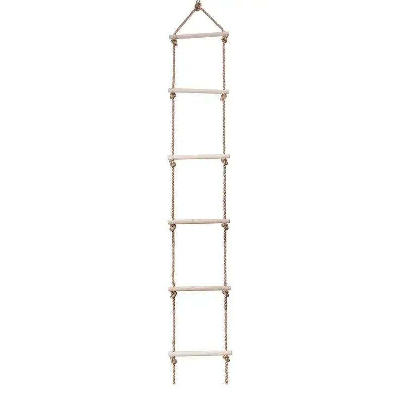 Wooden Children Climbing Rope Ladder Kids Swing Indoor Outdoor Game Toy Backyard Playground Entertainment Games Fitness Games