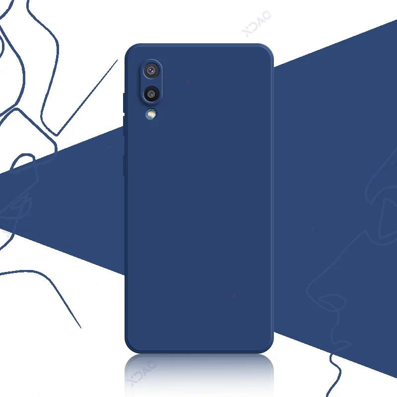 

Офіційний квадратний рідкий силіконовий чохол для Samsung Galaxy A02 M02 SamsungA02 SamsungM02 Повний м який захисний чохол для телефону Samsung A02 синій