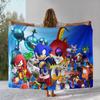 Retro S-Sonic Cartoon Game Flannel Blanket,Ultra Soft Warm Plush Throw for Home Bedroom Bed Sofa Cover Camping Picnic gift