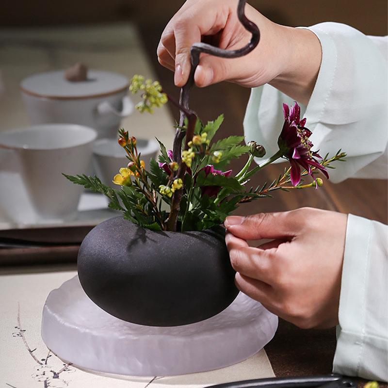 Keramikvase Japanischer Stil Ikebana Kenzan Zen Teezeremonie Teetisch Blumengesteckvase Florale Kunst Fixierwerkzeug