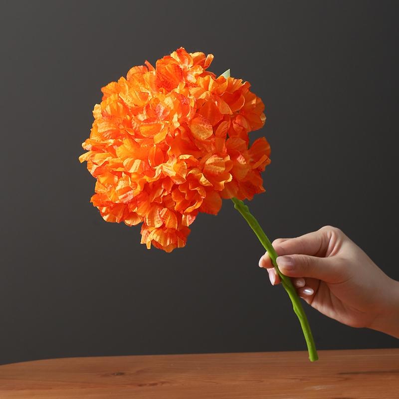 

1/2Pcs Hydrangea Artificial Flowers 36cm Fake Flower Bouquet for Home Decor Garden Wedding Decoration Vase Arrangement Ornament 1Pcs помаранчевий