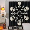 Halloween Skull Pattern Bathroom Shower Curtain With 12  Hooks Home Bathroom Decor And Accessories