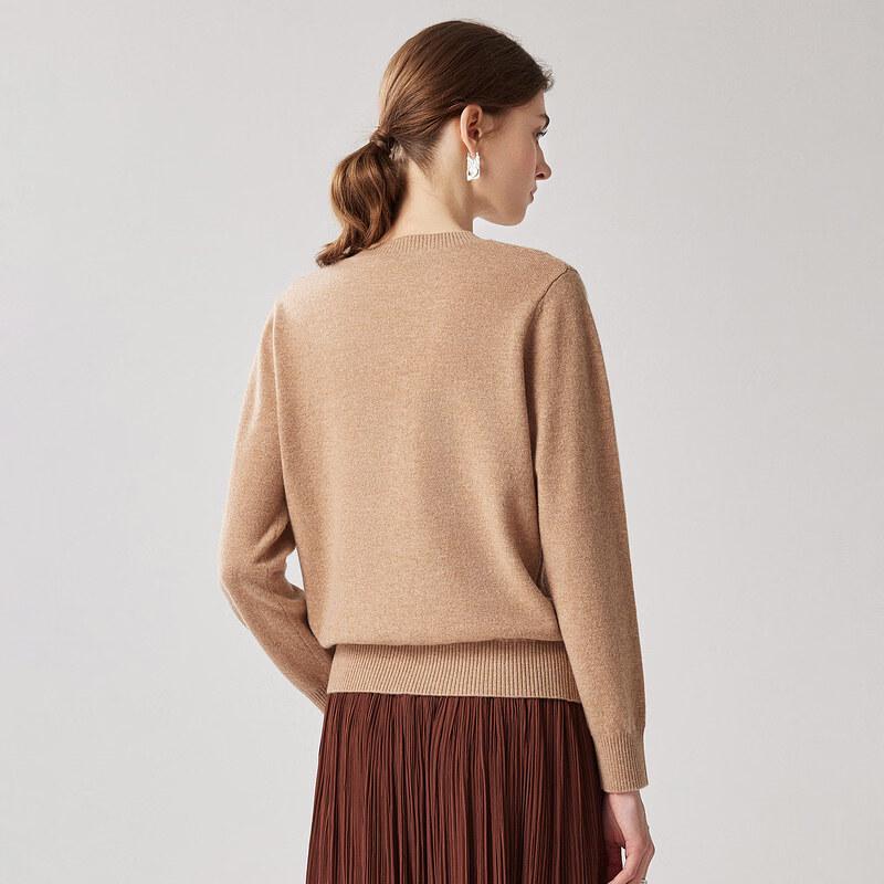 Zhaojun Women's 100% Cashmere Crew Neck Knit Sweater