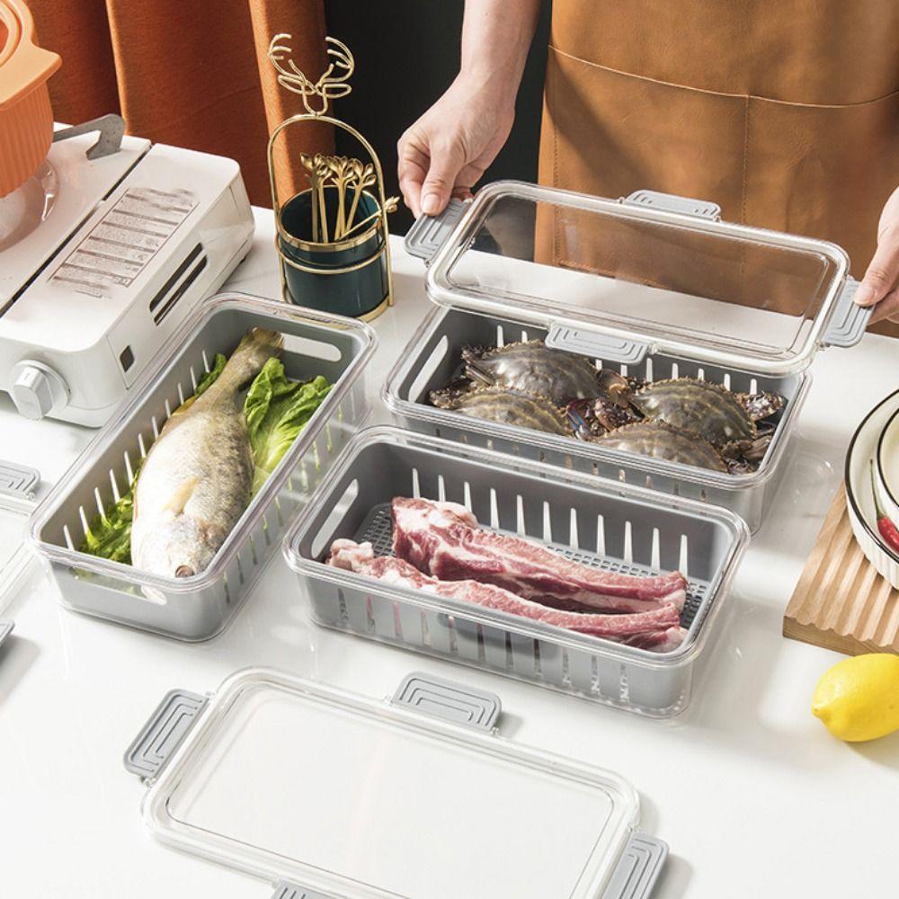 Removable Food Storage Containers with Lids Fresh-keeping Box Refrigerator Storage Box  Freezer