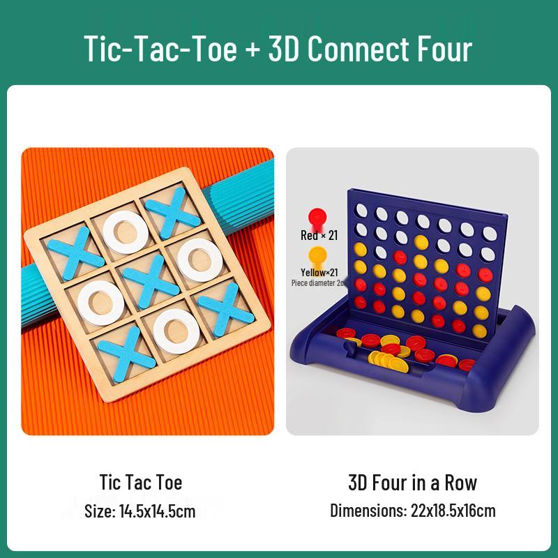 Hobby Space 3D Vertical Four-in-a-Row & Five-in-a-Row Chess-Like Children's Strategy Game Set