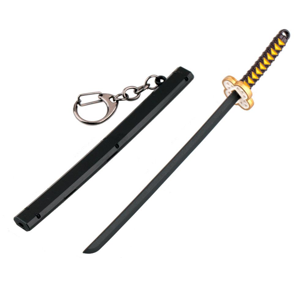 Neuer 17cm Anime Demon Slayer Katana Cosplay Spielzeug Schlüsselanhänger Schwert Katana Schlüsselanhänger mit Scheide Großhandel