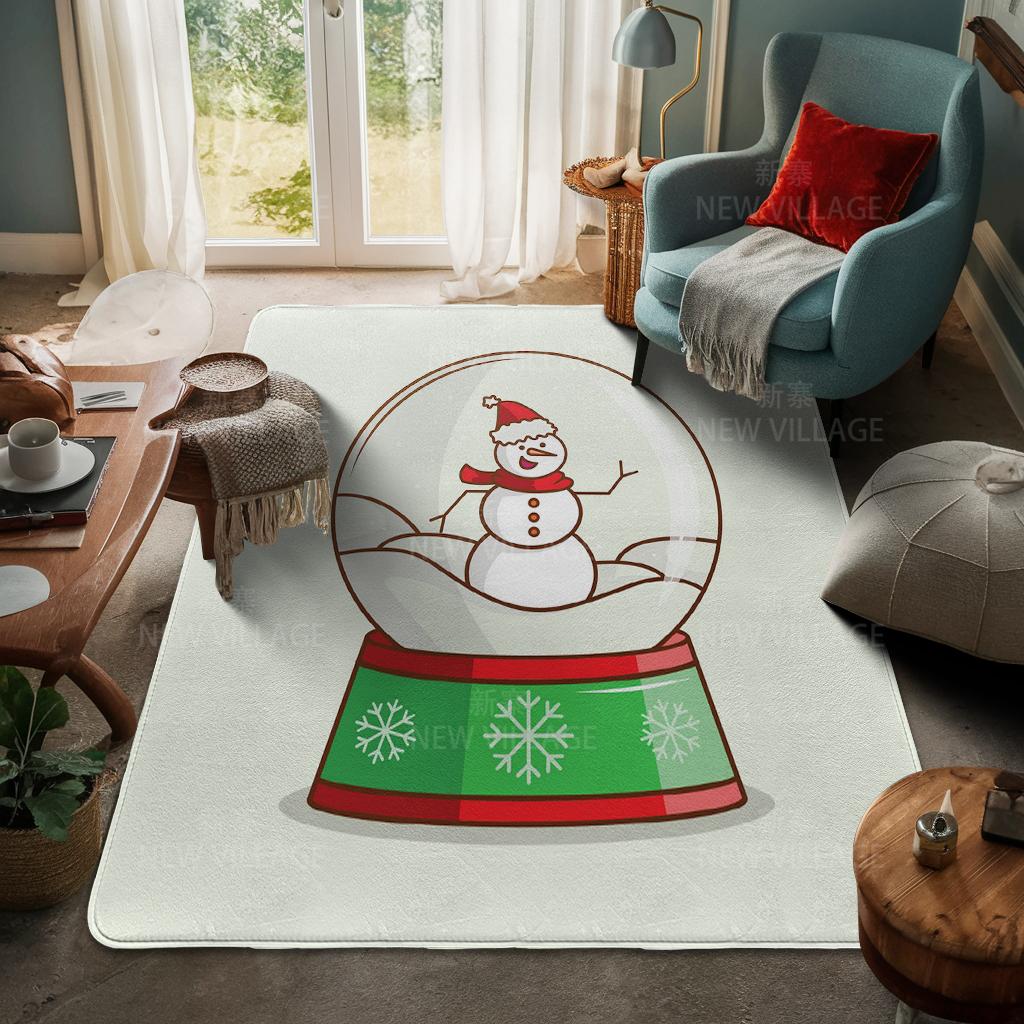 House Entrance Carpet Home Door Mat Living Room Bath Foot Bathroom Non-slip Water Absorption Rugs Bath Merry Christmas Winter
