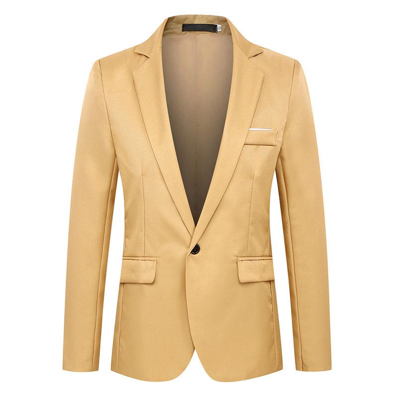 

Мужской приталенный пиджак для делового костюма M хаки