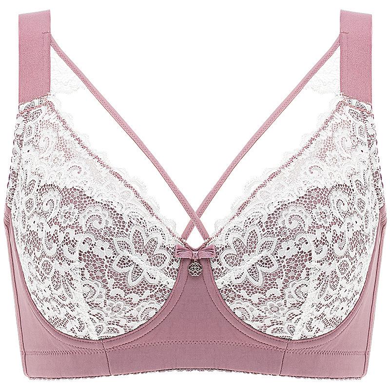 

Сексуальный бюстгальтер с перекрестными бретелями на спине и регулируемой поддержкой для полных женщин больших размеров 105B фиолетовый