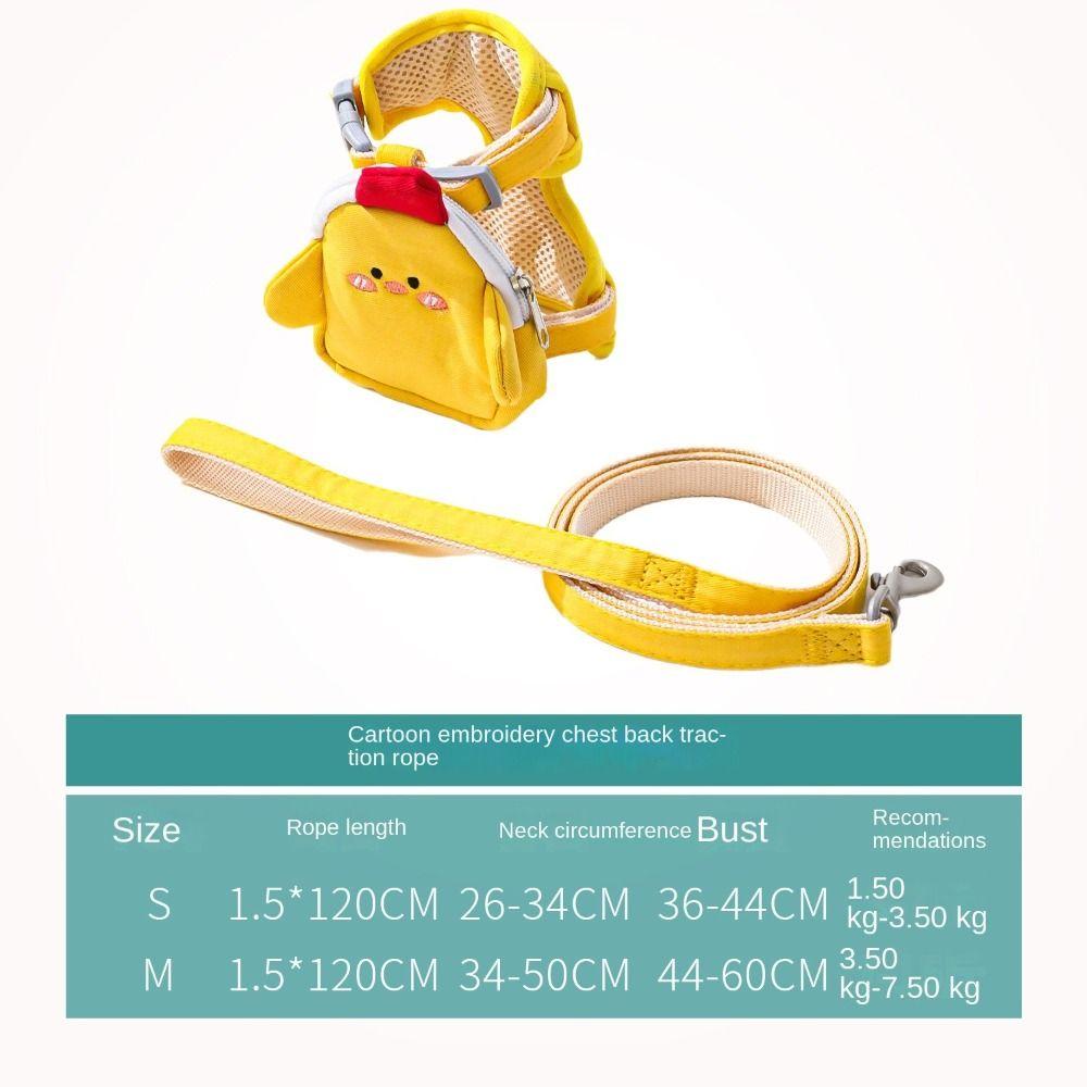 With Backpack and Leash Dog Leash Set Soft Cat Chest Strap  Small and Medium Dogs